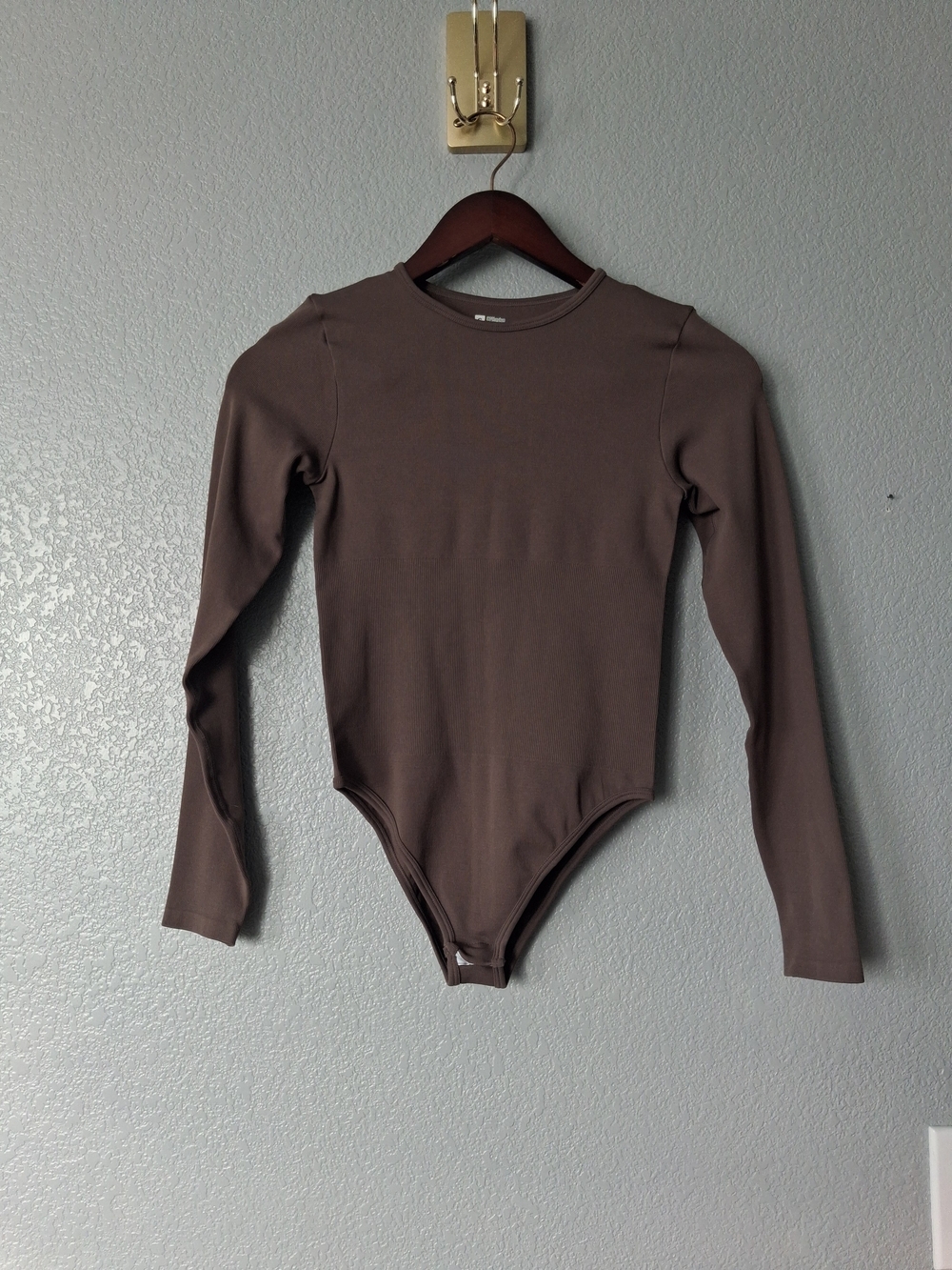 SHEIN Brown Long-Sleeve One-Piece Swimsuit